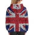thumbnail image 6 of Xoenoiee Boys Long Sleeve Hooded Sweatshirt Knit Vintage UK Flag Print Pullover Hoodie Fall Winter Activewear for Boys Girls Jogging Hiking Traveling, M, 6 of 7