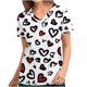 thumbnail image 1 of Fiudx Ofertas Relámpago Blusa de Manga Corta con Cuello En V para Mujer, Uniforme, Blusa con Bolsillos Estampados para El Día de San Valentín, 1 of 4