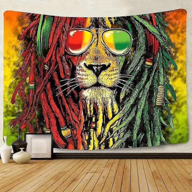 Rasta Tapestry Rastafari Lion Head Bob Wall Hanging Tapestry For Living Room Bedroom Dorm Decor Psychedelic