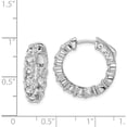 thumbnail image 5 of Sterling Silver Rhodium-Plated Cz In And Out Hinged Hoop Earrings (19 X 20) Made Indonesia qe7974, 5 of 6