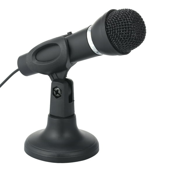 Amdohai Mini Microphone with Stand 3.5mm Jack Desk Microphone for Computer Gaming Recording Chatting Singing Meeting