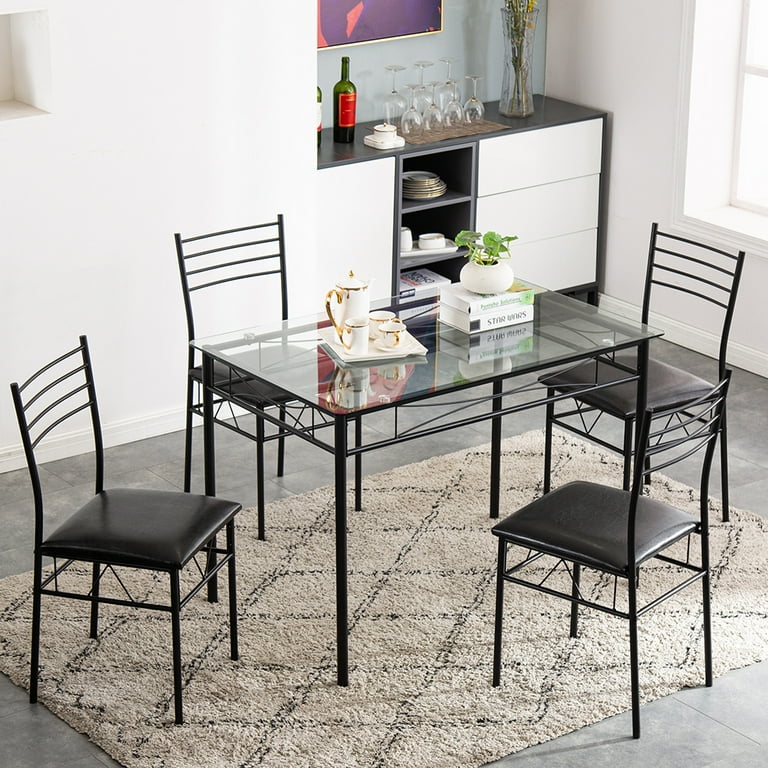 Four chairs and one table in the dining room discount