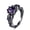Purple, variant on Vintage Skull Ring Black Gold Plated Copper Ring with Zircon Inlay Hand Polished European Retro Ring Skull Design Ring for Men and Women Stone 8mm