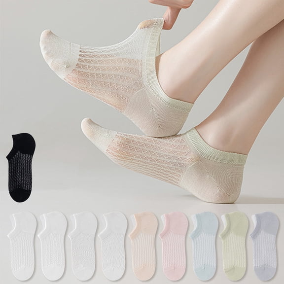 1 Pair Cooling Mesh No-Show Socks for Women, Ultra-Thin Breathable Anti-Slip Liners with Seamless Toe & Odor-Resistant Fabric for Summer & Daily Wear A
