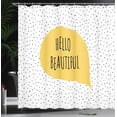 thumbnail image 3 of Ambesonne Hello Shower Curtain, Romantic Pastel Color Dots, 69"Wx75"L, Yellow White, 3 of 4
