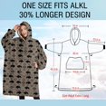 thumbnail image 4 of Oversized Wearable Blanket Hoodie,Gray Buffalo Geometric Pattern Sherpa Blanket Hoodie with Super Pockets,Super Warm Fuzzy Pullover for Women & Men, 4 of 6