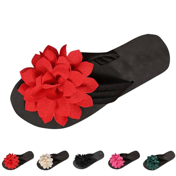 ATENAR Sandals for Women Outdoor Comfortable Womens Sandals Slide Shoes Women Red 7