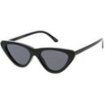 thumbnail image 2 of Women's Small Thick Cat Eye Sunglasses Neutral Colored Flat Lens 51mm (Black / Smoke), 2 of 4