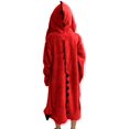 thumbnail image 2 of Boys' Girls Plush Hooded Bathrobe - Dinosaur Fleece Sleep Robe, 2 of 7