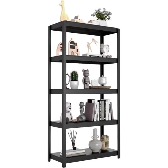 5-Tier Heavy-Duty Shelving, Adjustable Metal Garage Storage Shelves, Garage Shelves Utility Rack Shelf for Shelving Units and Storage, 71" x35.5"x15.8" (Black)