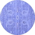 thumbnail image 1 of Ahgly Company Machine Washable Indoor Round Persian Blue Traditional Area Rugs, 4' Round, 1 of 4