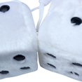 thumbnail image 3 of 1 Pair of Retro Square Mirror Hanging Couple Fuzzy Plush Dice with Dots For Car Interior Ornament Decoration, 3 of 6