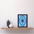 thumbnail image 4 of Islamic Vegetal Pattern Blue and White Stained Glass Inspired Geometric Floral Design Artwork Framed Wall Art Print A4, 4 of 5