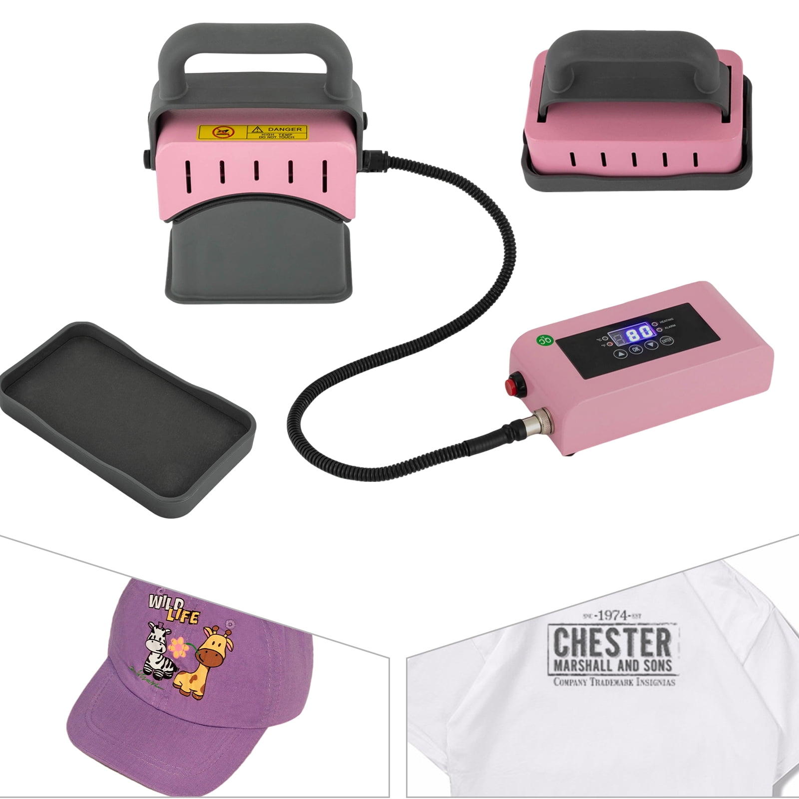 Wildnix 300W Hat Heat Press Machine, 2-in-1 Digital Display with Adjustable Time and Temperature, Perfect for Customizing Hats and Apparel