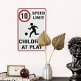 thumbnail image 4 of 10Km Speed Limit Children At Play Sign Indoor Or Outdoor Metal Aluminum Signs Metal Signs For Business Workplace Office Home Delivery Signs Road Signs Garden Signs 8x12 Inch, 4 of 7