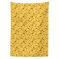 thumbnail image 2 of Geometric Tablecloth, Geometric Squares and Rectangles Pattern Checkered Grid Style Mosaic, Rectangle Satin Table Cover Accent for Dining Room and Kitchen, 60" X 90", Marigold and Sepia, by Ambesonne, 2 of 2
