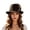 1-Brown3849, variant on XIAOCHA Womens Braided‑Buckle Fedora Hat Solid Wide‑Brim Hat Outdoor Festival Hat,White