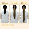 thumbnail image 4 of SHCKE 20"/28" Clip in Ponytail Hair Long Wrap Around Drawstring Ponytail Straight Synthetic Hair Ponytail Clip-in Hairpiece for Women, 4 of 6