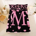 thumbnail image 5 of Erosebridal Cute Bowtie Letter M Queen Sheet Sets,Pink Bowknot Kawaii Loves Pattern Bed Set For Girls Kids 4pcs, 5 of 6