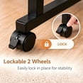 thumbnail image 4 of Golyzmt Height-Adjustable Overbed Table, C-Shaped, 23.6" Wide with Rolling Wheels, Light Wood, 4 of 7