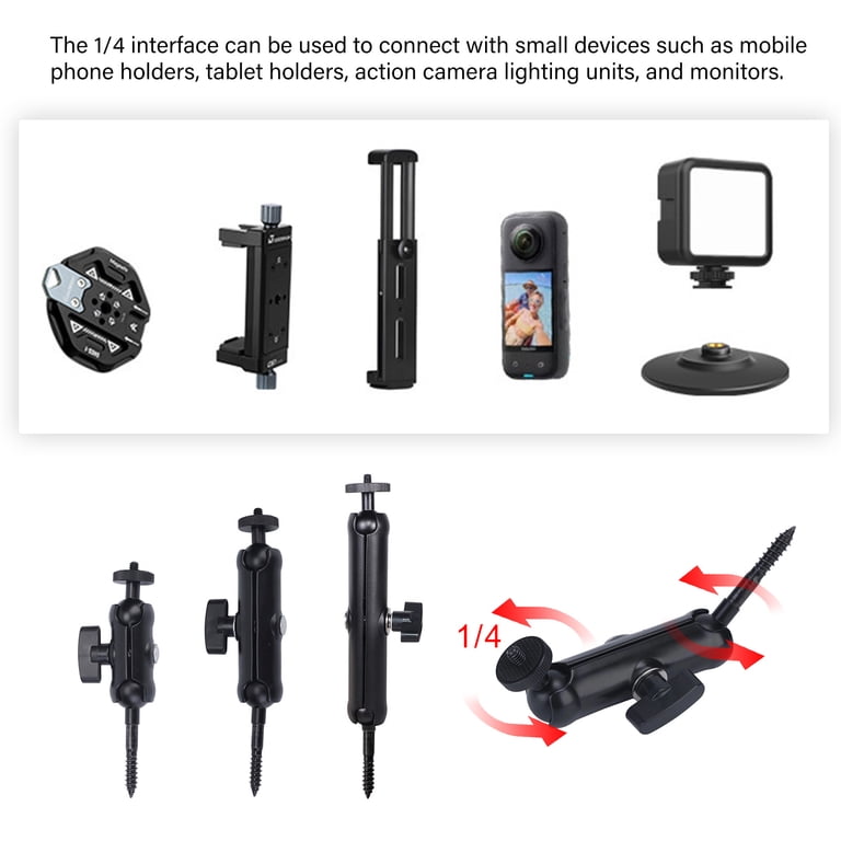 Adjustable Camera Tree Mount with 1/4-20 Screw Head Grip Twist-In Base ...