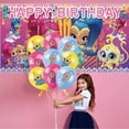 thumbnail image 2 of Shimmer and Shine Birthday Party Decor Set - 5x2.3ft Themed Backdrop Banner, Latex Balloons & Cake Toppers Party Supplies, 2 of 6