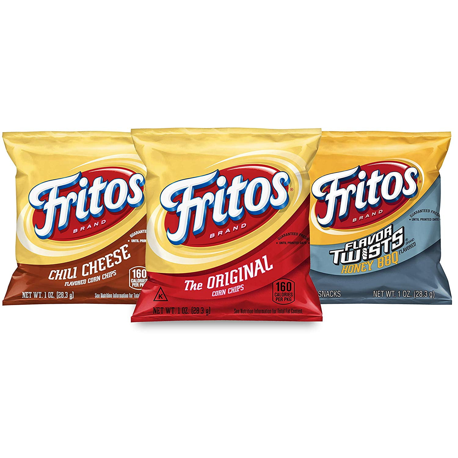 Fritos Corn Chips. 3 Flavor Variety Pack, 1 oz Bags, 40 Count