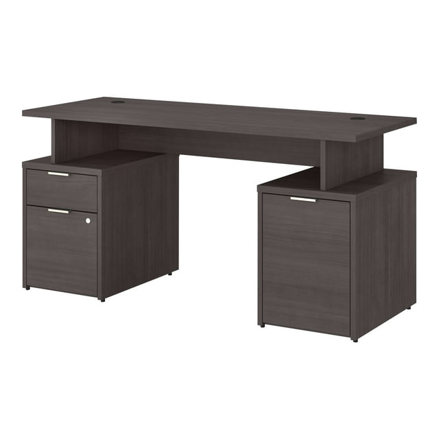 Bush Business Furniture Jamestown 60W Desk with Drawers and Storage Cabinet