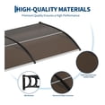thumbnail image 6 of Acekid Outdoor Door Awning Canopy with Sturdy Plastic Steel Bracket, UV/Rain/Snow Protection, Brown, 6 of 7
