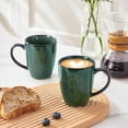 thumbnail image 6 of Coffee Mugs Set of 4, 12oz Coffee Cups Set with Handle, Ceramic Tea Mugs for Kitchen, Latte Mugs for Coffee,Cocoa, Tea,Green, 6 of 7