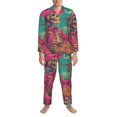 thumbnail image 3 of Honeii Western Desert Skull Cowboy (2) Pattern Mens Pajamas Set,2pcs Men's Lounge Long Sleeve Sleep Shirt and Pajama Bottoms Sleepwear Set,Mens Pjs Sets-Medium, 3 of 7