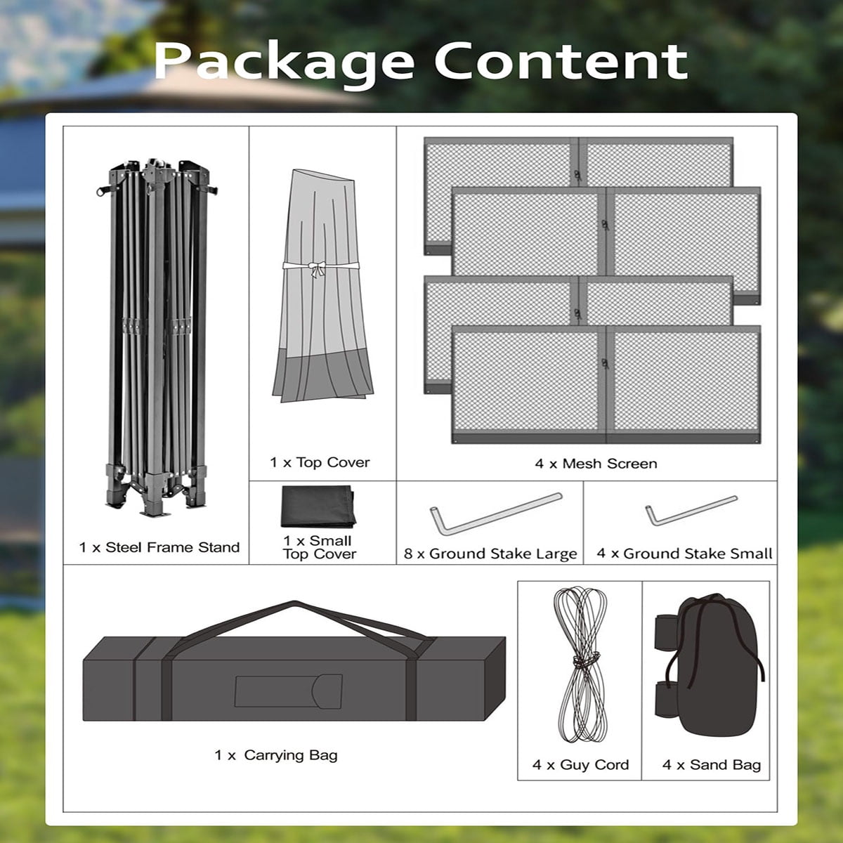 Ataucjin 13x13  Gazebo, Outdoor Canopy Tent with Mosquito Net, Height Adjustable Canopy Gazebo, Large Shade Tent for Camping, Lawn, Backyard, Garden, Patio