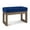 Blue Velvet, variant on Milltown 27 inch Wide Solid Wood Contemporary Footstool Small Ottoman Bench in Platinum
