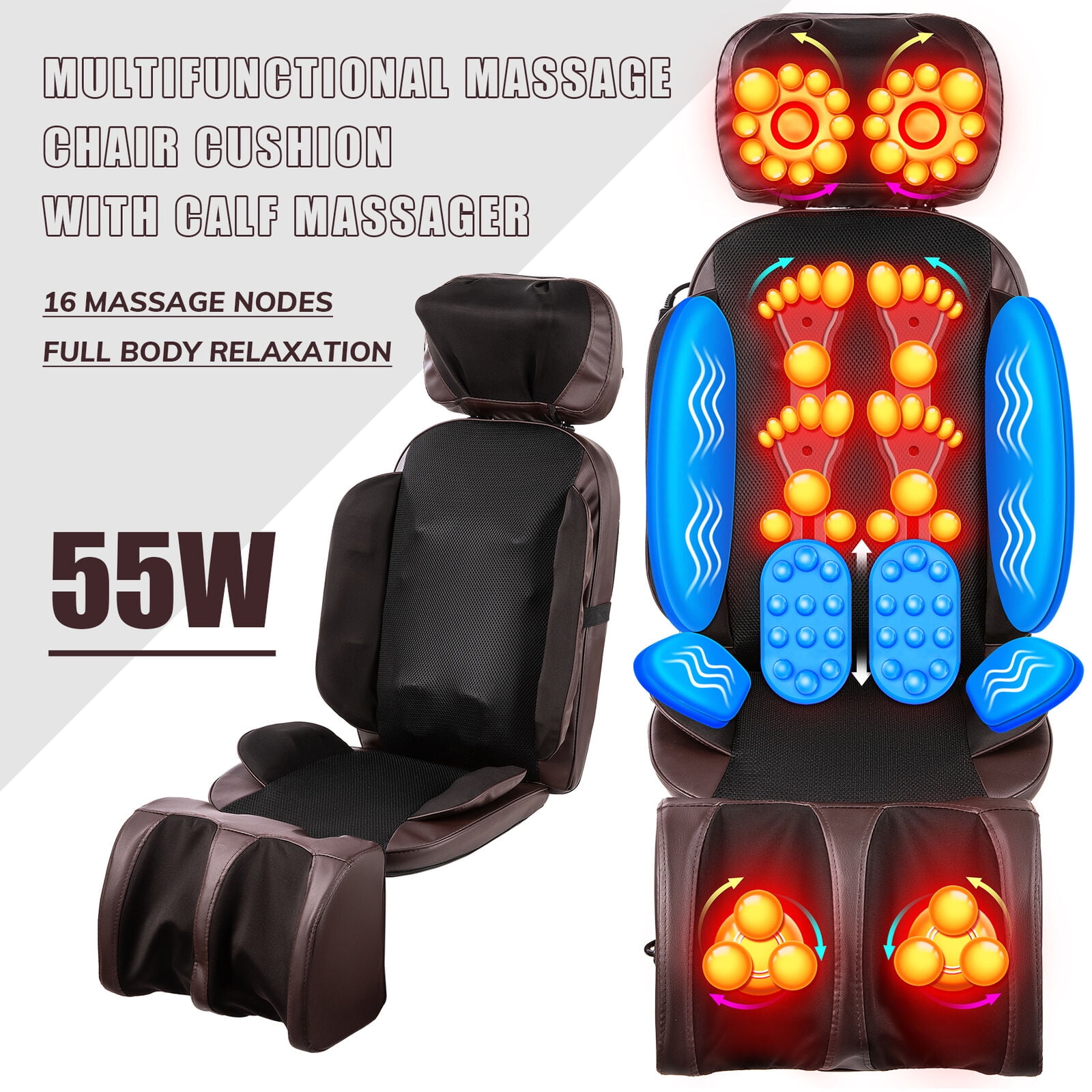 Shiatsu Massage Chair Pad Foldable Calf Massager For Home And Office Use