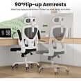 thumbnail image 5 of Farini Ergonomic Office Chair,Home Office Desk Chair with Adjustable Lumbar Support and Armrests,Comfy Computer Desk Chair with Headrest,for Home and Office, White & Black, 5 of 7