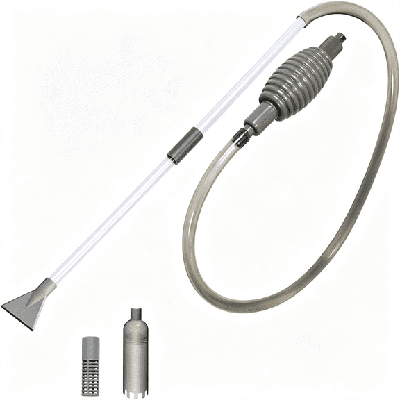 CURYMAY Hot Tub Vacuum Spa Vac,10Ft Manual Spa Vacuum Wand Cleaner Cordless Pool Cleaner,Hot Tub Suction Pipe Siphon Constant Suction,Handheld Flexible Hose for Dirt,Grass,Debris with 3Cleaner Head