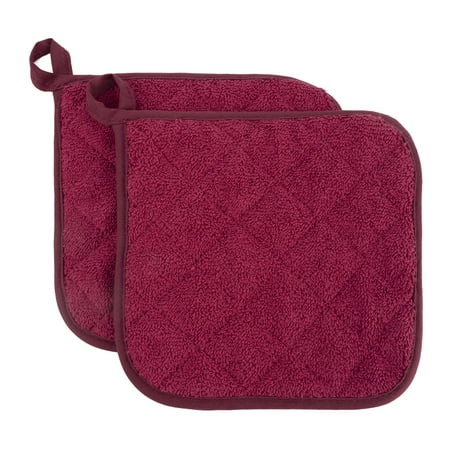 

2-Pack Kitchen Everyday Basic Terry Pot Holder Heat Resistant Coaster Potholder for Cooking and Baking