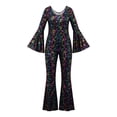 thumbnail image 3 of Ensemble Elegant Style for Stage Performance and Party Events with Flared Pants and Sequined Gold, 3 of 4