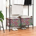 thumbnail image 3 of Yayeee Foldable Storage Basket for Shelves with Handles Set of 2 Waterproof Cloth Bins, Colorful Block Pattern, 3 of 7