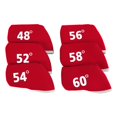 thumbnail image 1 of 6 piezas de fundas para cabezas de palos de golf, fundas protectoras para cabezas de hierro, 48 degree, 52 degree, 54 degree rojo, 1 of 7