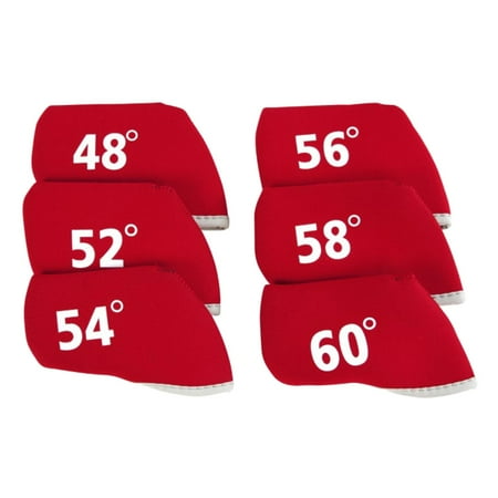 6 Pieces Anti Scratching Golf Club Headcover Covers Sleeve Identification Number Universal Durable for Sports Traveling , Red