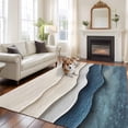 thumbnail image 2 of 5'x7' Area Rugs, Navy Blue Ombre Indoor Outdoor Area Rug for Living Room Bedroom, Modern Wave Abstract Art Washable Bathroom Rugs Kitchen Floor Carpet Mats Home Decor Aesthetic, 2 of 8