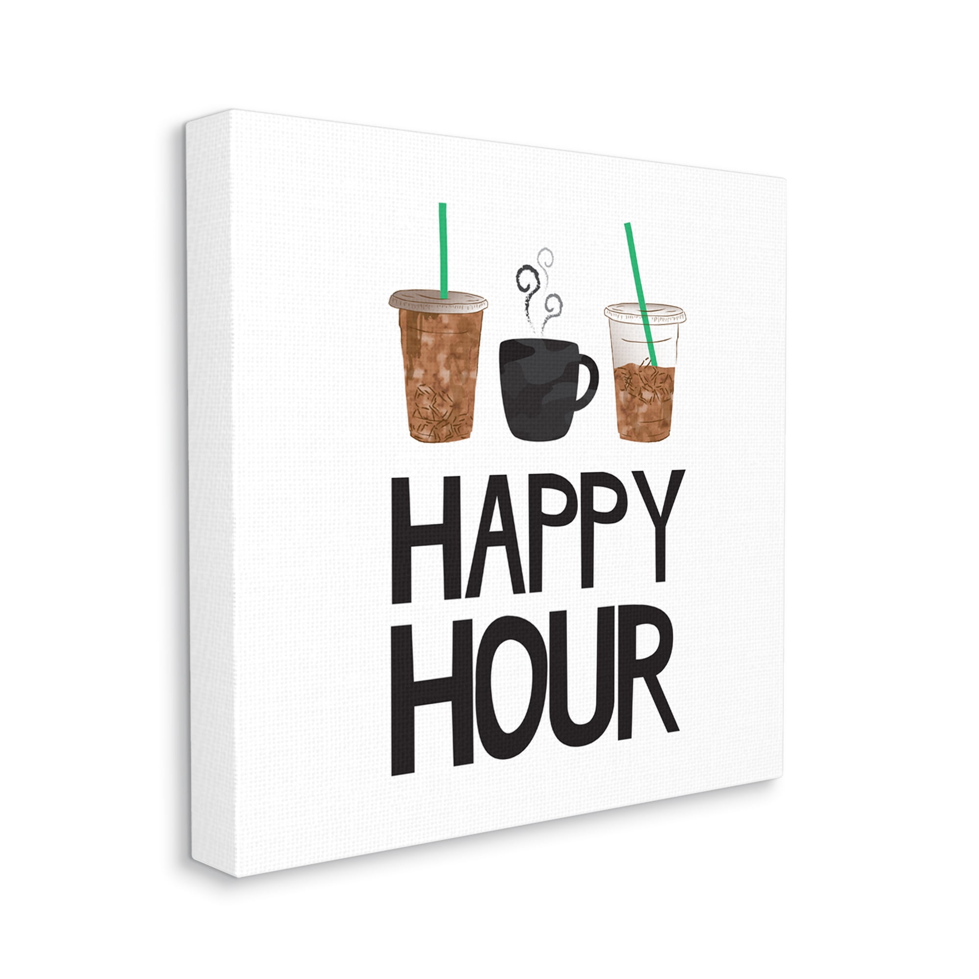 Stupell Industries Happy Hour Phrase Coffee Iced Drink Kitchen Beverage, 36 x 36, Design by Jennifer McCully