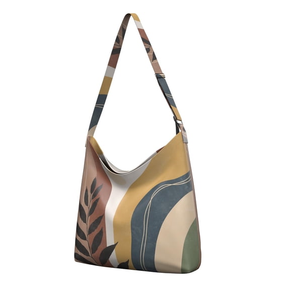Vintage Floral Hippie Shoulder Bag - Large Capacity Casual Sling Tote, Adjustable Strap Crossbody Purse for Daily Use