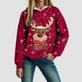 thumbnail image 2 of Futezty Women Christmas Sweatshirt Xmas Fleece Warm Vacation Tunic Sweater Shirt Graphic Pullover Top, 2 of 6
