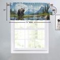 thumbnail image 4 of Forest Bear Cabin Curtains Valances for Home Decor Misty Mountains Jungle Rainforest Stream River Natural Landscape Window Treatment Valance Curtains for Bathroom 54 by 18 in, 1 Panel, 4 of 6