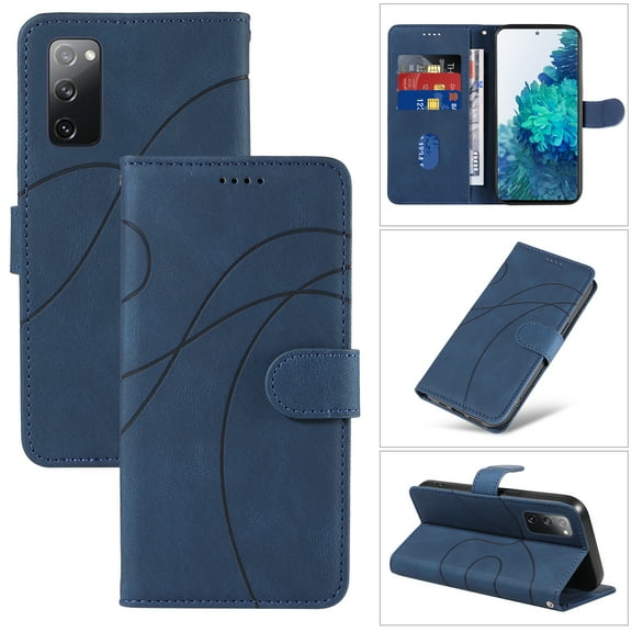 Dteck for Samsung Galaxy S20 FE Wallet Case, Premium PU Leather Flip Folio Card Holders Kickstand Book Folding Case with Detachable Wrist Strap Shockproof Protective Cover, darkblue