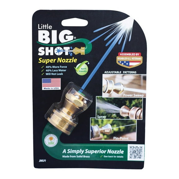 1 Pc, Little Big Shot 3 Pattern Adjustable Continuous Brass Hose Nozzle