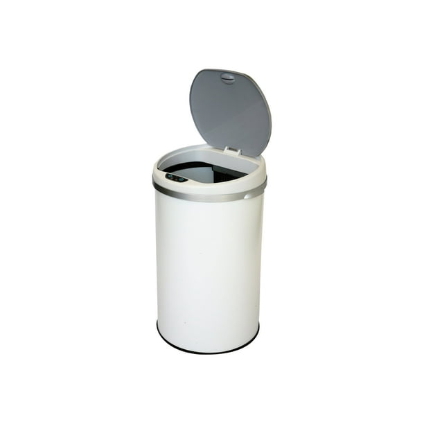 iTouchless Deodorizer Trash can round motion sensor lid 8 gal pearl white Walmart