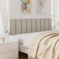thumbnail image 3 of Yojoker Upholstered Wall Mounted Headboard, 3D Soundproof Wall Panels Peel and Stick Floating Headboards for Queen Size Bed, Boho Dorm Tufted Bed Headboard in Beige (9 Panels, 10" x 24"), 3 of 6
